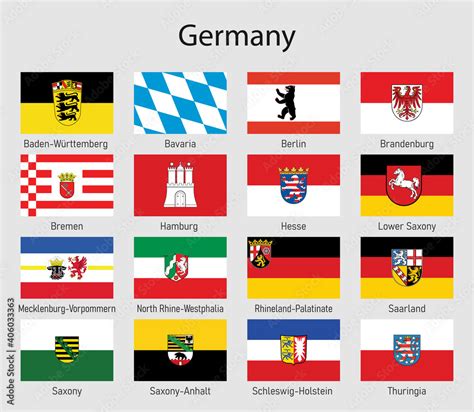 flags   states  germany  german lands flag collection stock