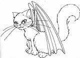 Cat Winged Drawing Getdrawings sketch template