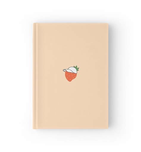 Strawberry In A Hat Pastel Aesthetic Hardcover