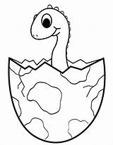 Dinosaur Coloring Pages Egg Hatching Baby Eggs Cute sketch template
