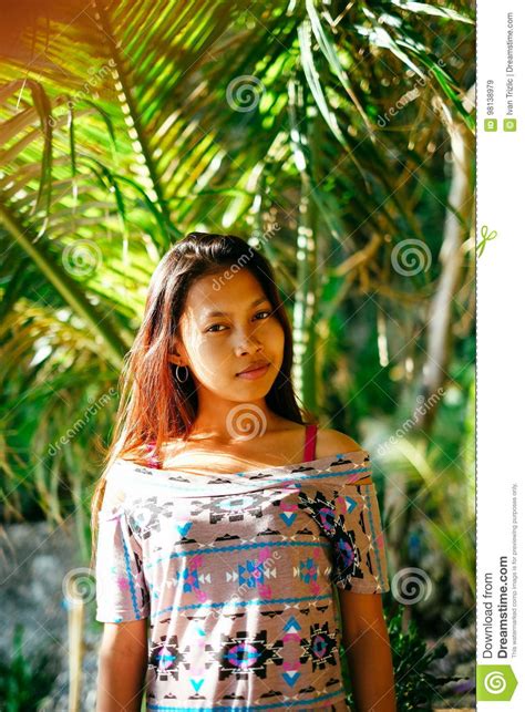 natural portrait beautiful asian girl smiling native