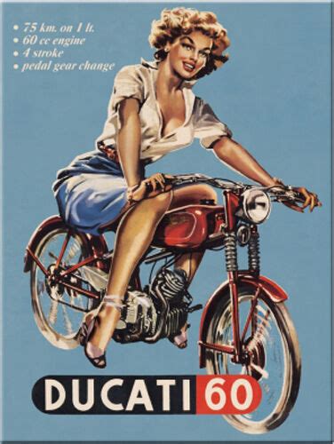 Ducati 60 Classic Vintage Old Bike Motorcycle Pin Up Girl