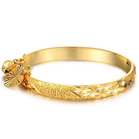 baby bangle lovely bracelet solid yellow gold filled children openable carved bangle diameter