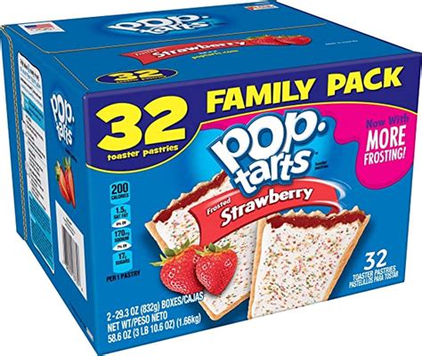 pop tarts breakfast toaster pastries frosted strawberry flavored