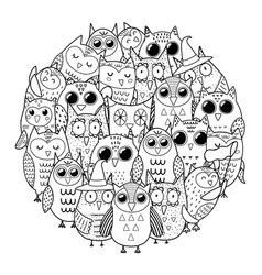 cute owl mandala coloring pages