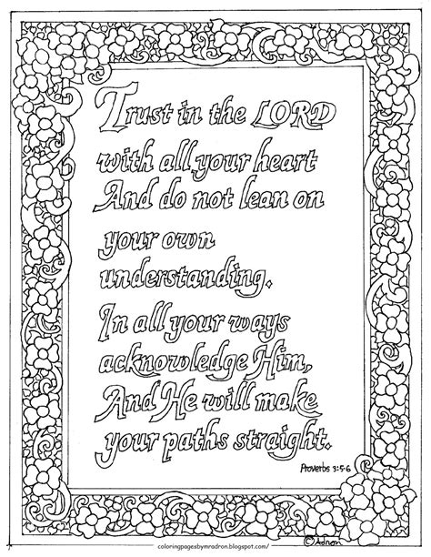 coloring pages  kids   adron printable proverbs   trust