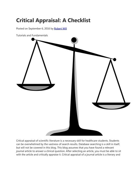 critical appraisal tips article  xavier university school  medicine