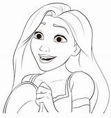 Coloring Pages Rapunzel Tangled Print Disney Printable Color Printables Drawings Drawing Kids Beautiful Girls Looking sketch template