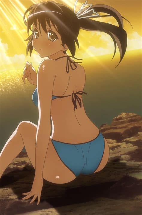 Rule 34 Ass Back Bikini Black Hair Cap Kanokon Long Hair