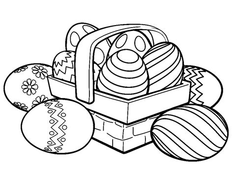 easter egg basket coloring page  printable coloring pages