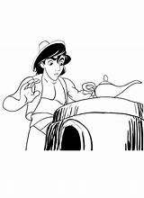 Aladdin Coloring Lamp Magic Pages Disney sketch template