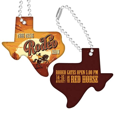 promotional full color texas shaped tags