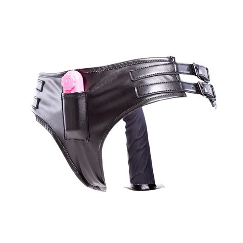 Chastity Pants Leather Panties Silicone Dildo Penis Sexy Underwear