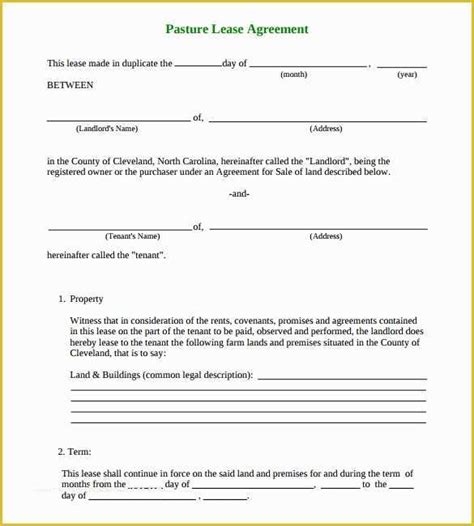 farm lease agreement template    land lease agreements