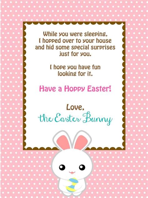 easter bunny printable letter