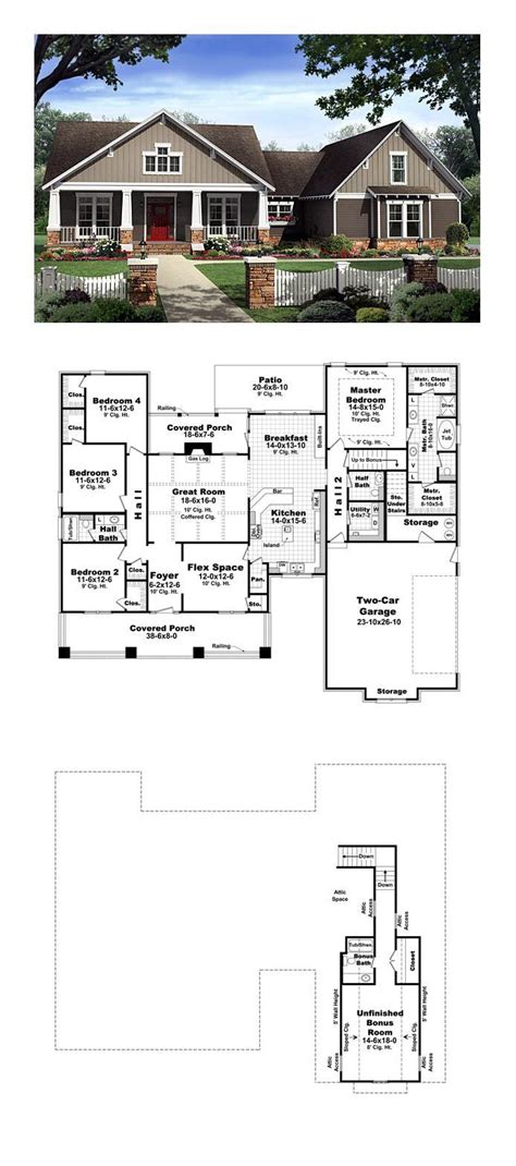 bungalow country craftsman house plan  country houses country  bedrooms