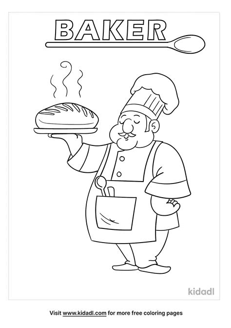 baker coloring page coloring page printables kidadl