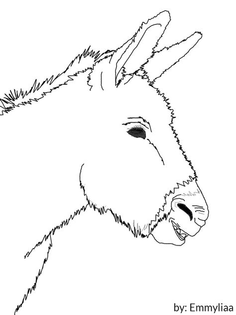 donkey head lineart  emmyliaa  deviantart donkey drawing donkey