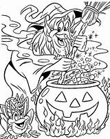Coloring Witches Pages Witch Scary Popular sketch template