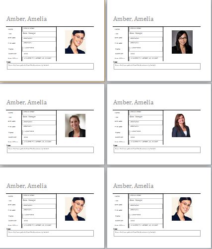 employee profile template  word templates