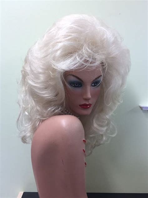 Light Blonde Bouffant Wavy Wig Light Blonde Wigs Bouffant