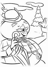 Rudolph Coloring Nosed Roten Nase Snowman Ausmalbild Rudolf Bumble Malvorlage Kostenlos Drucken Kolorowanki Malvorlagen Nom Druku sketch template