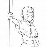 Aang Coloring Airbender Avatar Last Pages Cute Jumping Coloringpages101 Kids sketch template