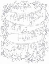 Happy Coloring Courage Happiness Form Thought sketch template