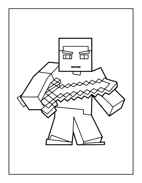 minecraft armour coloring pages