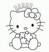 Coloring Pages Kitty Princess Hello Kitten Comments Cat Cute sketch template