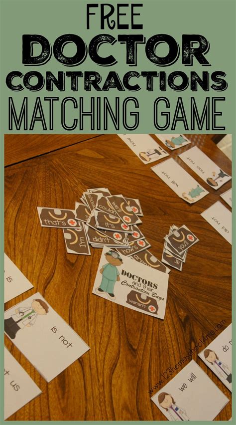 free doctor contractions matching game this is such a fun way for