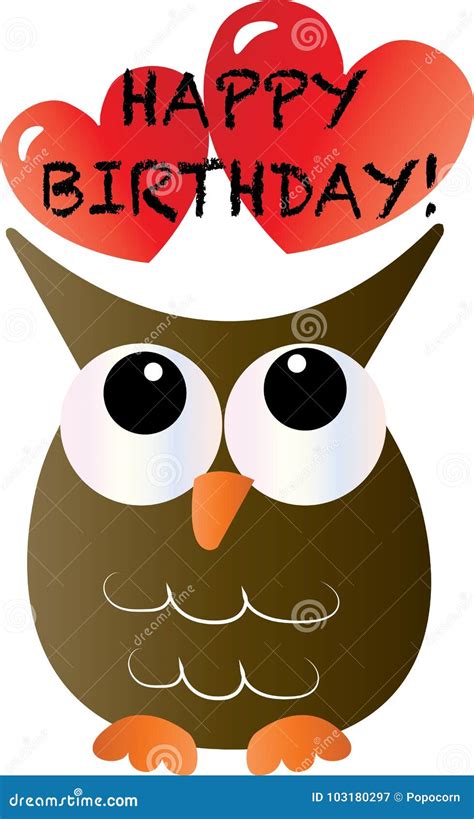 happy birthday  sweet  owl stock vector illustration  cover