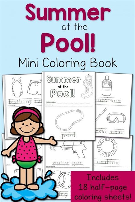 summer coloring pages   pool    page mini coloring