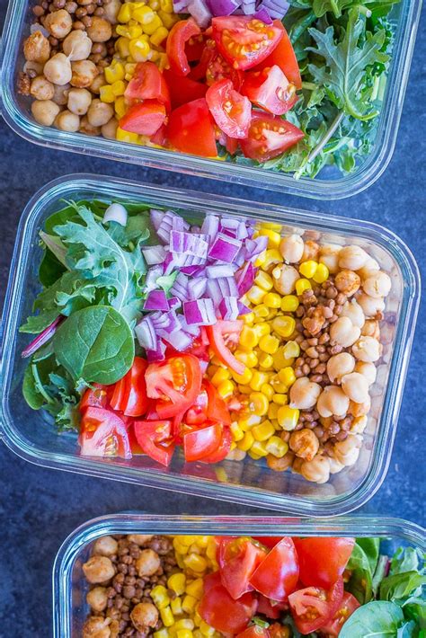 chickpea and lentil taco salad meal prep bowls she likes