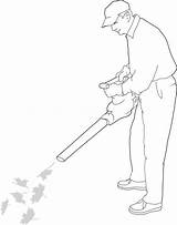 Leaf Blower Vector Man Illustrations Clip Using Similar Stock sketch template