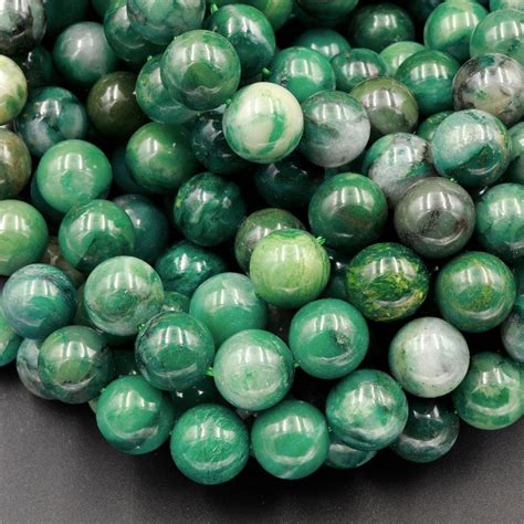 natural african green jade beads mm mm mm mm  smooth plain