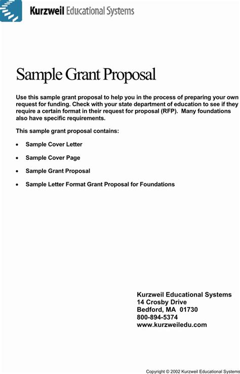 grant proposal cover letter    include