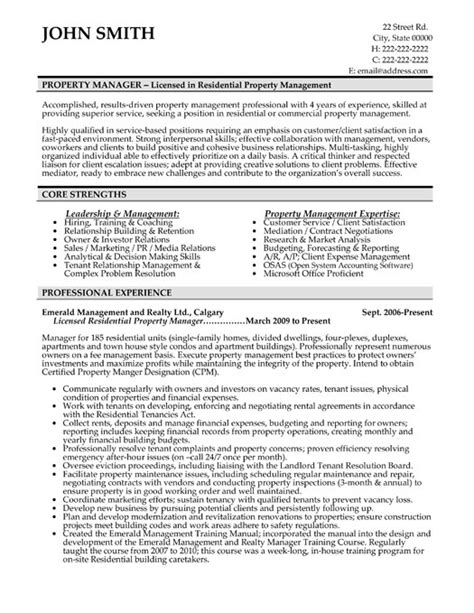 property manager resume sample template