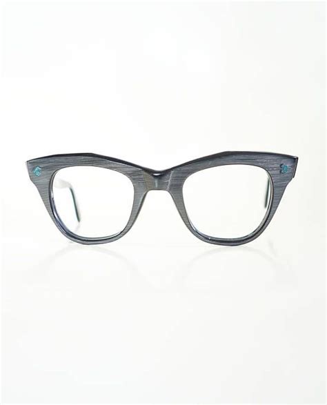 Vintage 1950s Mens Browline Eyeglasses Horn Rim Black Grey Op Etsy