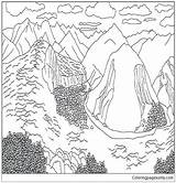 Coloring Pages Mountains Mountain Rocky Color Getcolorings Getdrawings Online sketch template