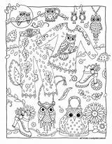 Coloring Pages Adult Sarnat Marjorie Books Fashions Fanciful Fashion Printable Owl Colouring Book Sheets Animal Colorful Choose Board Digi Stamps sketch template