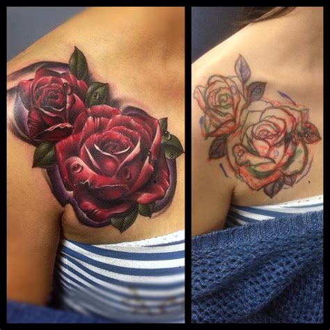 Red Roses Cover Up Flower Tattoo Best Tattoo Ideas Gallery