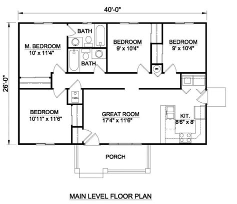 simple rectangle ranch home plans house plan   ranch plan  square feet