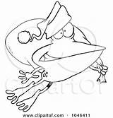 Frog Hopping Santa Clip Toonaday Outline Royalty Illustration Cartoon Rf Ron Leishman 2021 sketch template