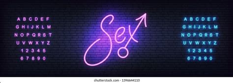 Sex Neon Sign Glowing Night Bright Stock Vector Royalty Free