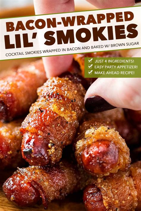 bacon wrapped  smokies sweet spicy  chunky chef