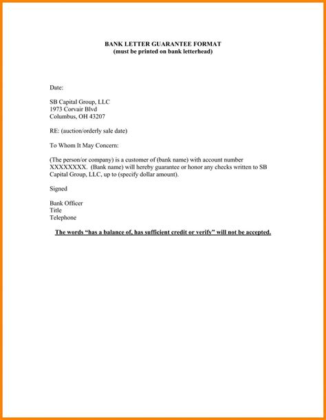 sample  personal guarantee letter template letter templates