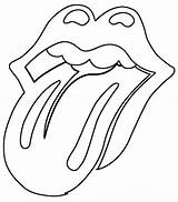 Stones Rolling Logo Lips Tattoo Outline Los Coloring Stencil Pages Stone Visit Obviously Somewhere Ma Body sketch template