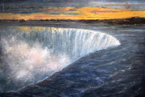 niagara falls   oil  canvas  hall groat sr