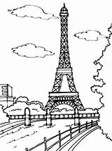 Eiffel Tower Coloring Pages Printable Paris Drawing France French Simple Outline Kids Print Color Sheets Eifel Beautiful Drawings Getdrawings Getcolorings sketch template